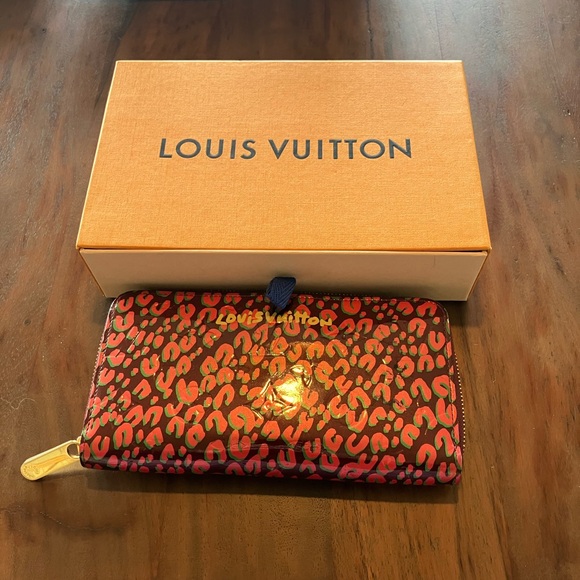 Louis Vuitton Handbags - Louis Vuitton Limited Edition Red and Pink Leopard Zip Wallet with Gold Hardware